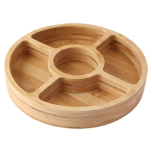 Petisqueira de Bambu com 5 divisórias - Clink