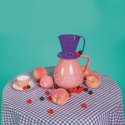 Conjunto Amare Decorado Pêssego e 650ml - MOR