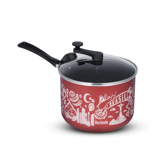 Pipoqueira Rochedo 20cm Antiaderente Vermelho