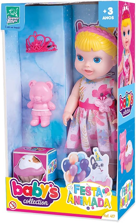 Boneca Baby's Collection Festa Animada - SuperToys