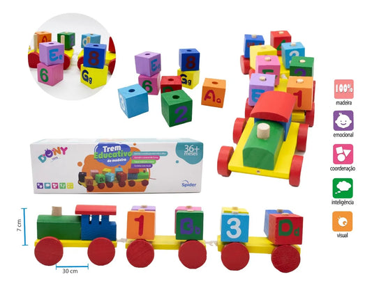 Trem Educativo de Madeira - Spider