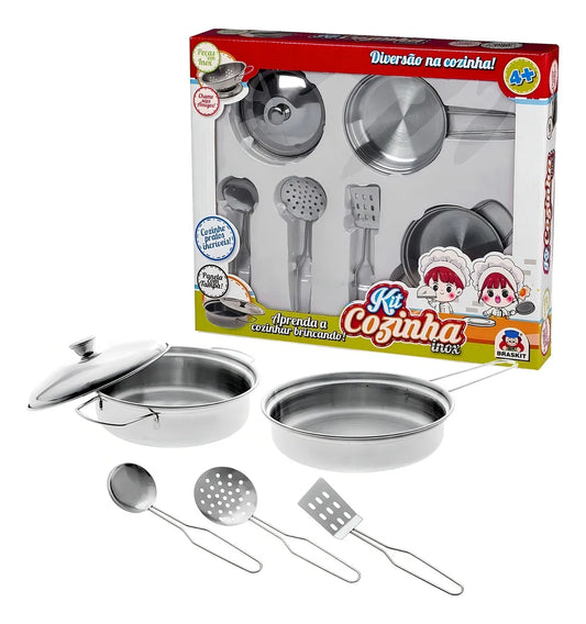 Kit Cozinha Infantil Inox - Braskit
