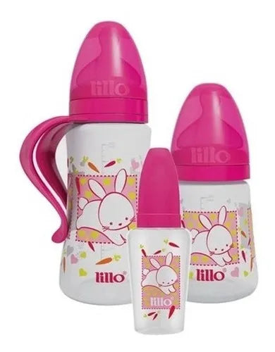 Kit de Mamadeiras Design 50ml, 180ml e 300ml Lillo - Rosa