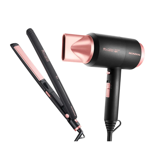 Kit Secador e Prancha Black Rose 1900W - Mondial