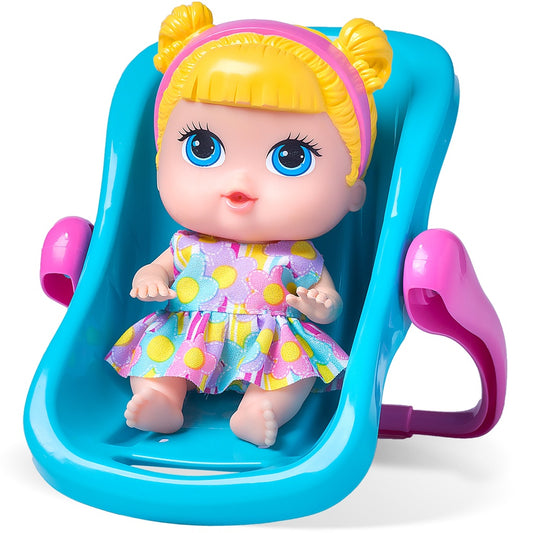 Boneca Mini Babys com Bebê Conforto - Super Toys