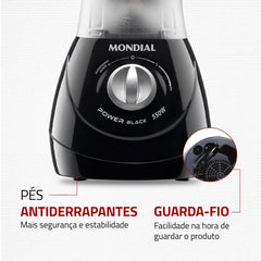 Liquidificador Power Black 127V - Mondial