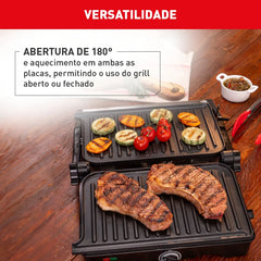 Grill Dual Inox Abertura 180°  127V - Arno