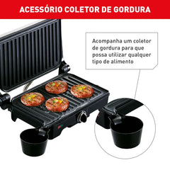 Grill Dual Inox Abertura 180°  127V - Arno