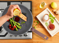 Frigideira Wok Antiaderente Natural Stone 28cm - Rochedo