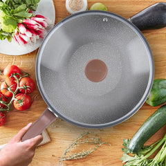 Frigideira Wok Antiaderente Natural Stone 28cm - Rochedo