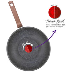 Frigideira Wok Antiaderente Natural Stone 28cm - Rochedo