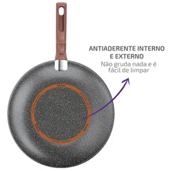 Frigideira Wok Antiaderente Natural Stone 28cm - Rochedo