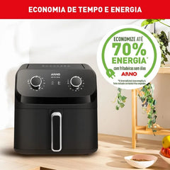 Fritadeira sem Óleo Air Fryer Arno Mega 7,5L - Preta AFM7