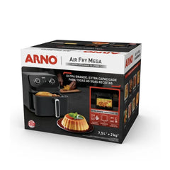 Fritadeira sem Óleo Air Fryer Arno Mega 7,5L - Preta AFM7