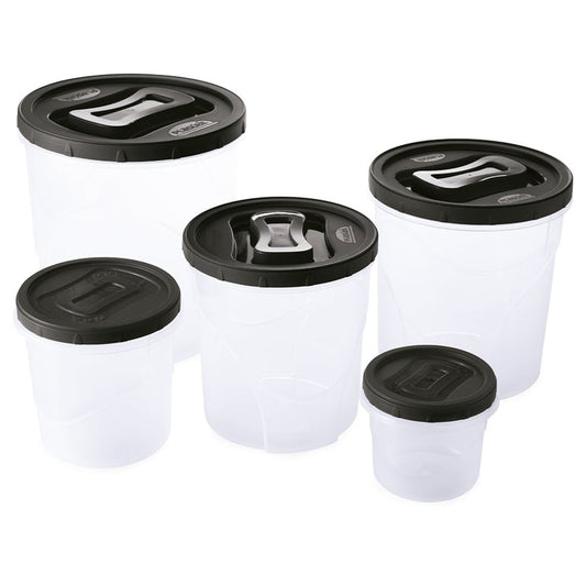 Conjunto com 5 Potes de Plástico - Plasútil