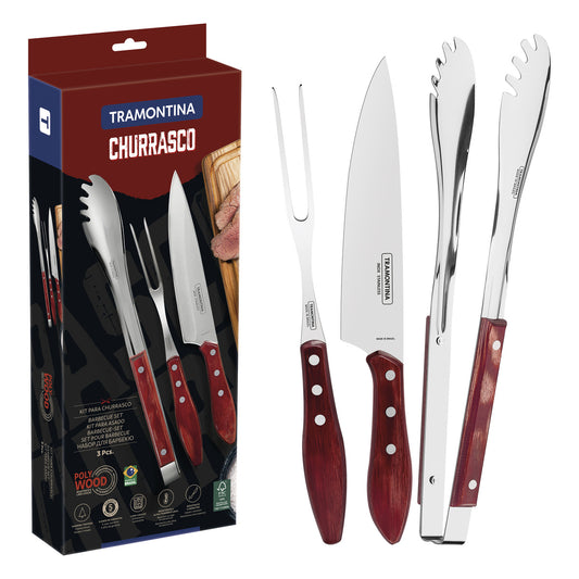Jogo de 3 Peças para Churrasco Polywood - Tramontina