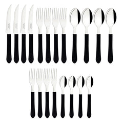 Faqueiro Leme em Aço Inox 20 Peças Preto - Tramontina