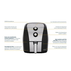 Fritadeira Air Fryer Antiaderente 5,5L 1500W BFR50 - Britânia
