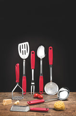 Espumadeira Utilitá Aço Inox Vermelha - Tramontina