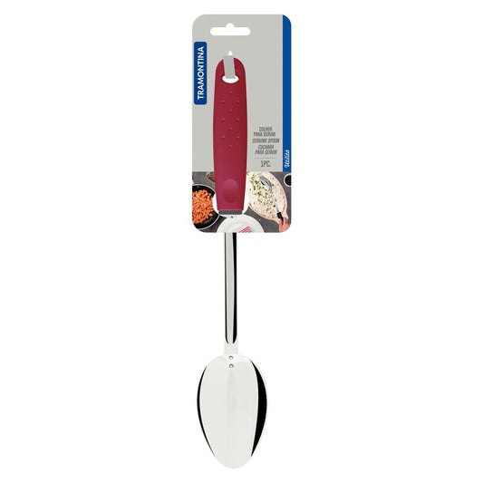 Colher Utilitá Aço Inox Vermelha - Tramontina