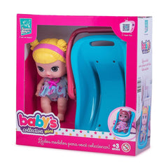 Boneca Mini Babys com Bebê Conforto - Super Toys