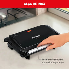 Grill Elétrico Panini Preto 127V - Arno