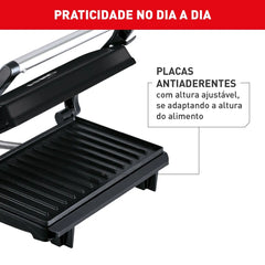 Grill Elétrico Panini Preto 127V - Arno