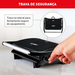 Grill Elétrico Panini Preto 127V - Arno