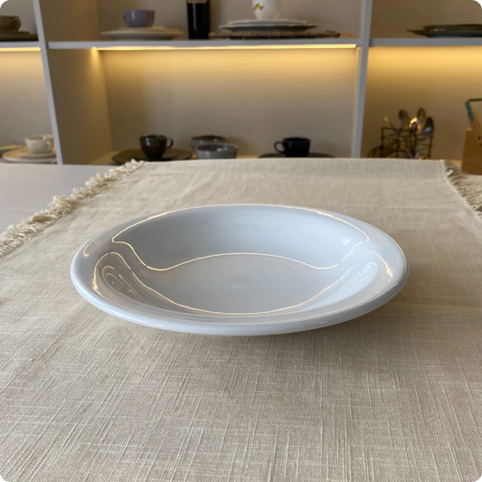 Prato Branco de Porcelana 23cm - Oxford