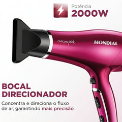 Secador de Cabelos Chrome Pink 127V - Mondial