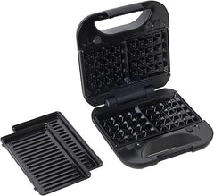 Grill Elétrico e Máquina de Waffle 2 em 1 - BLACK+DECKER Sanduicheira Grill com Chapas Antiaderente