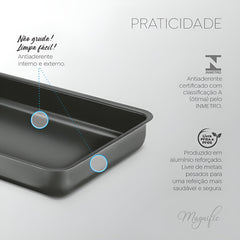 Assadeira de Alumínio Grafite 28x26cm - Panelux