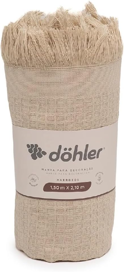 Manta Decorativa 1,50 x 2,10 Bege - Dohler