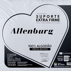 Travesseiro Suporte Extra Firme Altenburg Extra Branco Capa Percal 180 Fios 100% Algodão