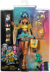 Boneca Monster High Cleo De Nile Com Pet Cobra Hissette E Ac