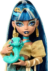 Boneca Monster High Cleo De Nile Com Pet Cobra Hissette E Ac