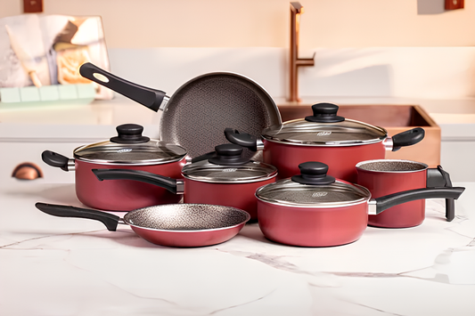 Conjunto de Panelas Madri 7 Pcs Cereja - MTA