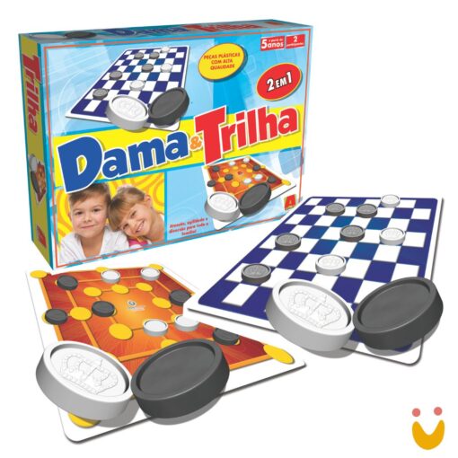 Tabuleiro Dama e Trilha 2 em 1 - Algazarra