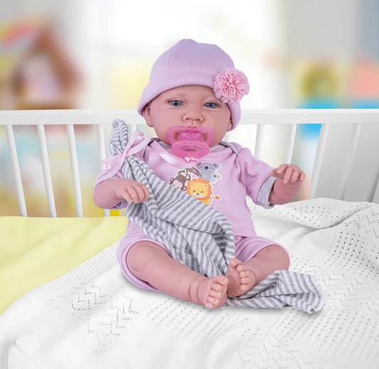 Boneca Bebê com Amor Pijama Rosa - Cotiplas