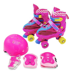Kit Patins Rosa 4 Rodas  - Unitoys