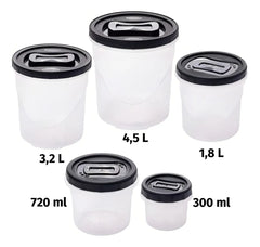 Conjunto com 5 Potes de Plástico - Plasútil