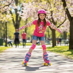 Kit Patins Rosa 4 Rodas  - Unitoys