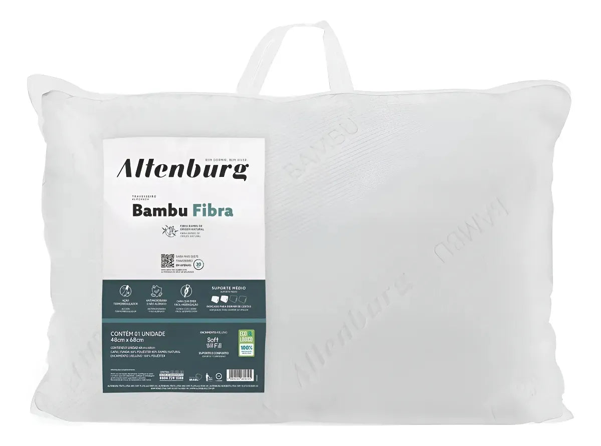 Travesseiro Bambu Fibra 48cm X 68cm - Altenburg