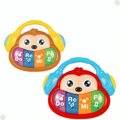 Teclado Infantil Fenix Marrom 4 Teclas com Fone Amarelo