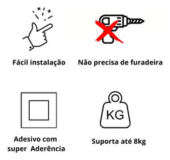 Toalheiro de Parede P/Banheiro  Preto - Martiplast