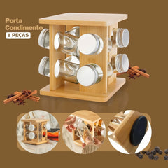 Porta Condimentos Giratório de Bambu - Mimo Style