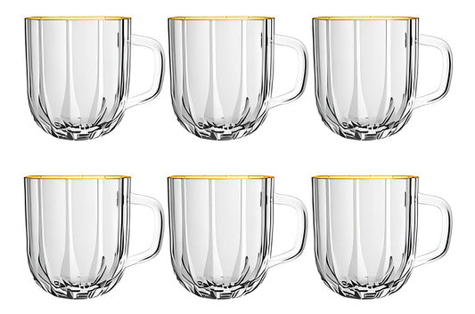 Jogo de 6 Canecas Vidro Refinatto 280ml - Full Fit