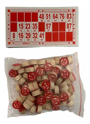 Jogo de Bingo com Peças em Madeira - Arca do Tesouro