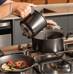 Jogo de Panelas Ebony Antiaderente 7 Peças - Brinox