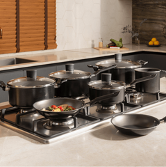 Jogo de Panelas Ebony Antiaderente 7 Peças - Brinox